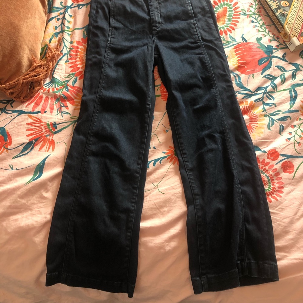 Anthropologie High Waisted, Wide-Leg Crop Jeans